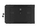 Lanberg 19'' wall-mounted installation cabinet 4U 600x450mm black (glass door)