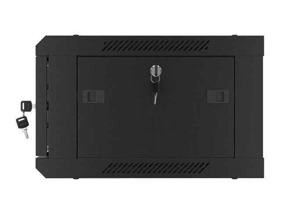 Lanberg 19'' wall-mounted installation cabinet 4U 600x450mm black (glass door)