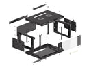 Szafa instalacyjna wisząca 19 cali 4U 600X450mm czarna (drzwi szklane)-14