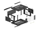 Lanberg 19'' wall-mounted installation cabinet 4U 600x450mm black (glass door)