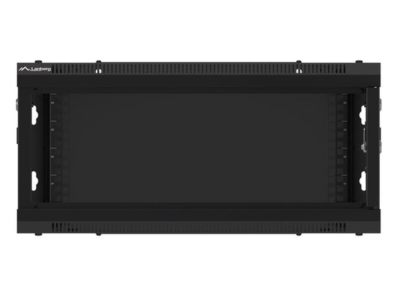 Szafa instalacyjna wisząca 19'' 4U 600X600mm czarna (drzwi szklane)