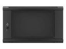 Lanberg | Rack cabinet 19" wall-mount 6U/600x450 (flat pack) with glass door V2 | WF01-6406-10B | Black