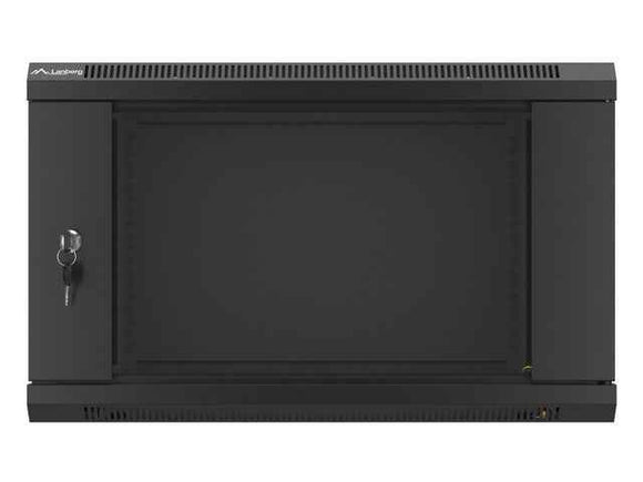 Lanberg | Rack cabinet 19" wall-mount 6U/600x450 (flat pack) with glass door V2 | WF01-6406-10B | Black