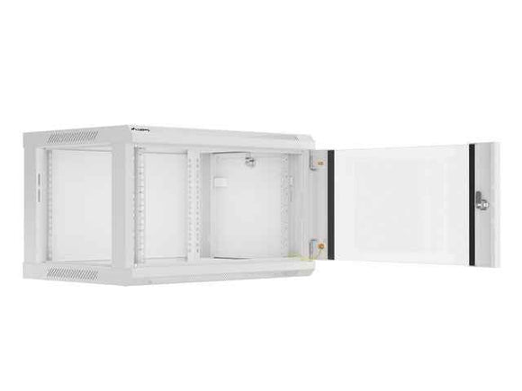 Lanberg | Rack cabinet 19" wall-mount 6U/600x450 (flat pack) with glass door | WF01-6406-10S | Grey