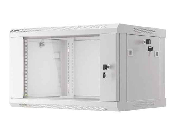 Lanberg | Rack cabinet 19" wall-mount 6U/600x450 (flat pack) with glass door | WF01-6406-10S | Grey