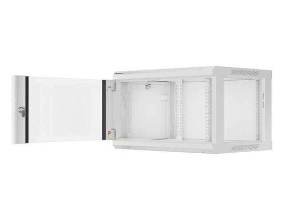 Lanberg | Rack cabinet 19" wall-mount 6U/600x450 (flat pack) with glass door | WF01-6406-10S | Grey