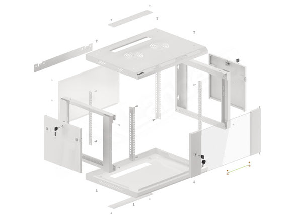 Lanberg wall-mounted 19" cabinet 4U 600x450 gray wf01-6406-10s