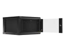 Lanberg wall-mounted installation rack cabinet 19'' 6U 600x600mm black (glass door)-2