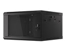 Lanberg wall-mounted installation rack cabinet 19'' 6U 600x600mm black (glass door)-8