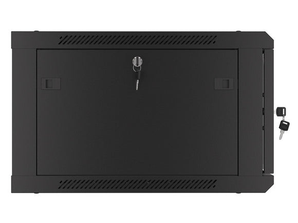 Lanberg wall-mounted installation rack cabinet 19'' 6U 600x600mm black (glass door)
