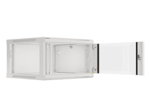 Lanberg wall-mounted installation rack cabinet 19'' 6U 600x600mm gray (glass door)