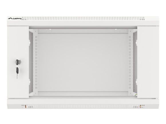Lanberg wall-mounted installation rack cabinet 19'' 6U 600x600mm gray (glass door)