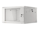 Lanberg wall-mounted installation rack cabinet 19'' 6U 600x600mm gray (glass door)-5