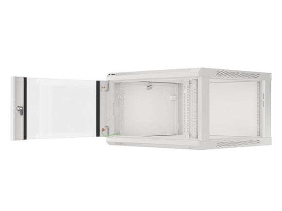 Lanberg wall-mounted installation rack cabinet 19'' 6U 600x600mm gray (glass door)