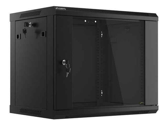 Lanberg | Rack cabinet 19" wall-mount 9U/600x450 (flat pack) | WF01-6409-10B | Black