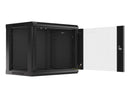 Lanberg 19'' wall-mounted installation cabinet 9U 600x450mm black (glass door)-6