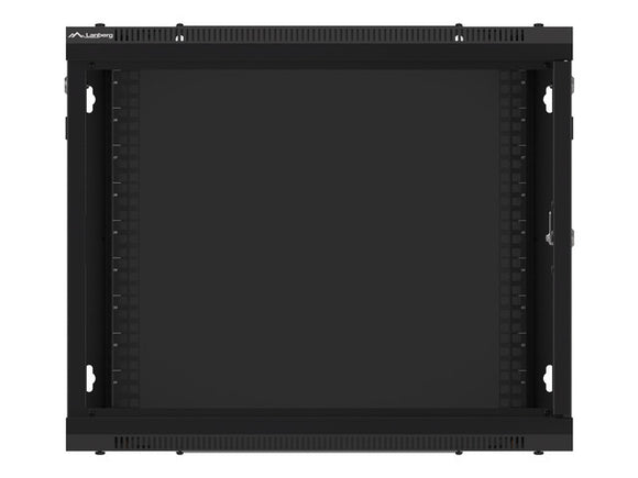 Lanberg 19'' wall-mounted installation cabinet 9U 600x450mm black (glass door)