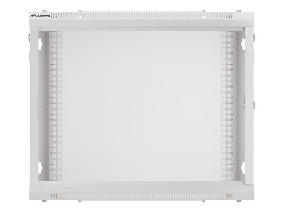 Lanberg wall-mounted installation rack cabinet 19'' 9U 600x450mm gray (glass door)