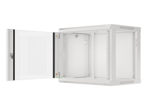 Lanberg wall-mounted installation rack cabinet 19'' 9U 600x450mm gray (glass door)