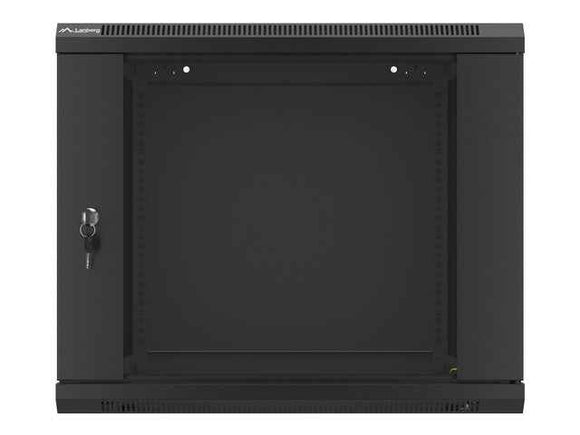 Baie d'installation murale Lanberg 19'' 9U 600x600mm noire (porte vitrée)