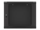Baie d'installation murale Lanberg 19'' 9U 600x600mm noire (porte vitrée)