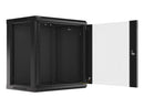Lanberg wall-mounted installation rack cabinet 19'' 12U 600x450mm black (glass door)