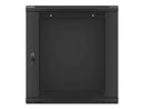 Lanberg wall-mounted installation rack cabinet 19'' 12U 600x450mm black (glass door)