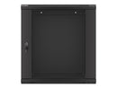 Lanberg wall-mounted installation rack cabinet 19'' 12U 600x450mm black (glass door)