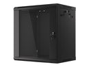 Lanberg wall-mounted installation rack cabinet 19'' 12U 600x450mm black (glass door)