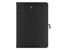 Lanberg wall-mounted installation rack cabinet 19'' 12U 600x450mm black (glass door)