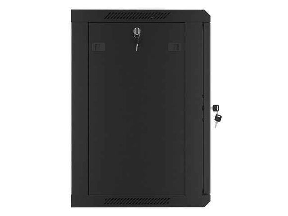Lanberg wall-mounted installation rack cabinet 19'' 12U 600x450mm black (glass door)