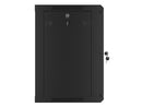 Lanberg wall-mounted installation rack cabinet 19'' 12U 600x450mm black (glass door)