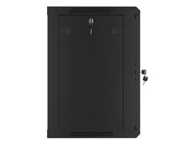 Lanberg wall-mounted installation rack cabinet 19'' 12U 600x450mm black (glass door)