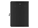 Lanberg wall-mounted installation rack cabinet 19'' 12U 600x450mm black (glass door)