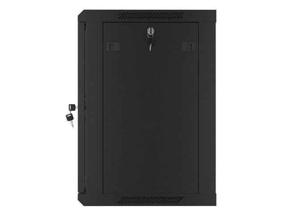 Lanberg wall-mounted installation rack cabinet 19'' 12U 600x450mm black (glass door)