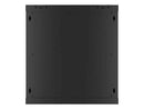 Lanberg wall-mounted installation rack cabinet 19'' 12U 600x450mm black (glass door)