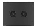 Lanberg wall-mounted installation rack cabinet 19'' 12U 600x450mm black (glass door)