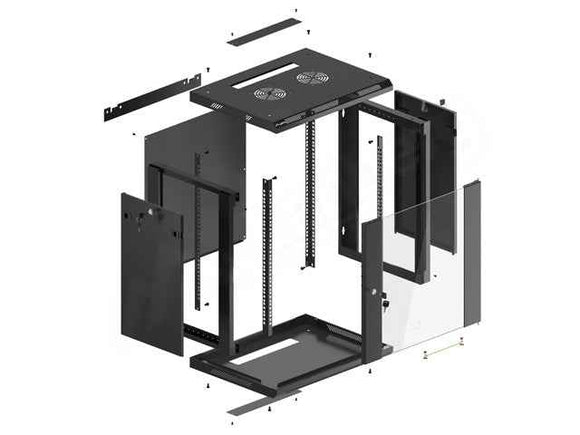 Lanberg WF01-6412-10B rack cabinet 12U Wall mounted rack Black