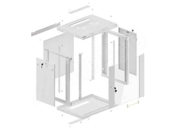 Lanberg WF01-6412-10S rack cabinet 12U Wall mounted rack Grey