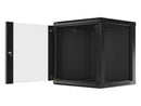 Lanberg wall-mounted installation rack cabinet 19'' 12U 600x600mm black (glass door)-7