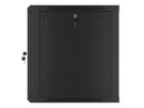 Lanberg wall-mounted installation rack cabinet 19'' 12U 600x600mm black (glass door)-9