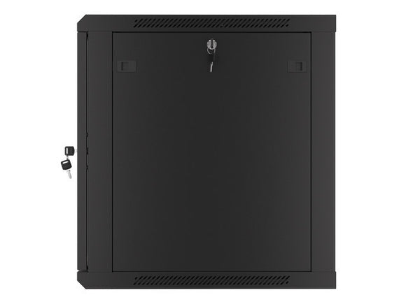 Lanberg wall-mounted installation rack cabinet 19'' 12U 600x600mm black (glass door)