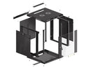 Lanberg wall-mounted installation rack cabinet 19'' 12U 600x600mm black (glass door)-14