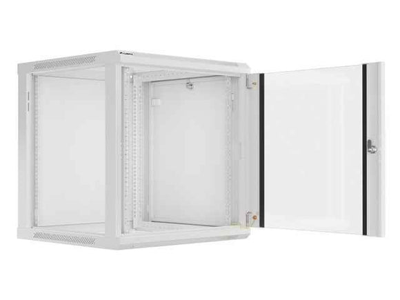 Lanberg wall-mounted installation rack cabinet 19'' 12U 600x600mm gray (glass door)