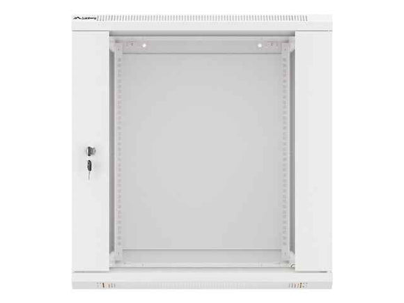 Lanberg wall-mounted installation rack cabinet 19'' 12U 600x600mm gray (glass door)