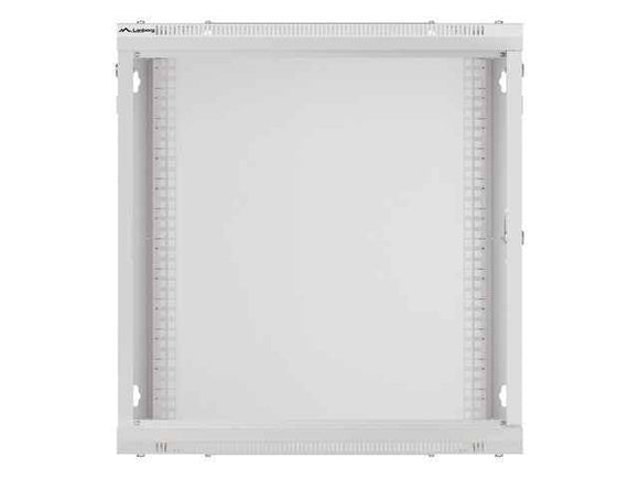 Lanberg wall-mounted installation rack cabinet 19'' 12U 600x600mm gray (glass door)