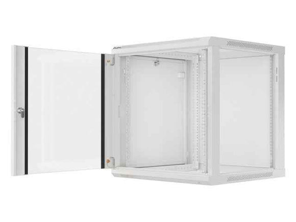 Lanberg wall-mounted installation rack cabinet 19'' 12U 600x600mm gray (glass door)