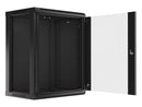 Szafa instalacyjna wisząca 19'' 15U 600X450mm czarna (drzwi      szklane)