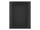 Lanberg wall-mounted installation rack cabinet 19'' 15U 600x450mm black (glass door)
