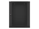 Lanberg wall-mounted installation rack cabinet 19'' 15U 600x450mm black (glass door)